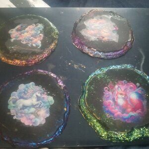 Handmade Resin Coaster Set Wall Hangings